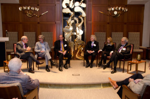 From left: Robert Siegel, Bob Mankoff, Barton Rubenstein, Steven Pinker, Rebecca Newberger Goldstein and Leon Fleisher discussing creativity and the brain.