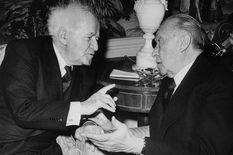 Prime Minister David Ben-Gurion with German Chancellor Konrad Adenauer in New York in 1960.