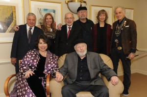 Rabbi Harold S. White, Nadine Epstein, Robert Siegel, Tom Paxton, Debroah Tannen, David Amram and Aimee Ginsburg Bikel and Theo Bikel on Nov. 14, 2014