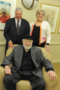 Celebration Committee Co-Chairs Rabbi Harold S. White, Gwen Zuares and Theo Bikel on Nov. 14, 2014