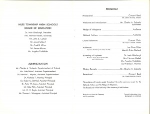 Our Niles West Commencement program . Chaos broke out shortly after the choral selection.